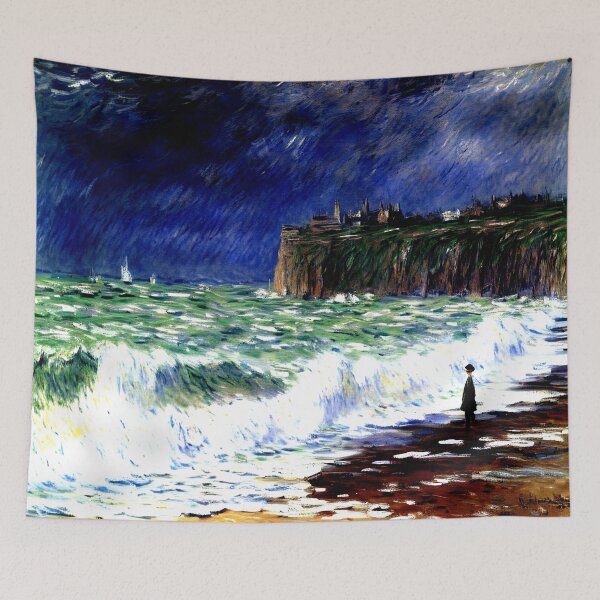 Item preview, The Beach at Fécamp: A Luminous Impressionist Seascape of Normandy’s Shoreline designed and sold by artdesignsnow.