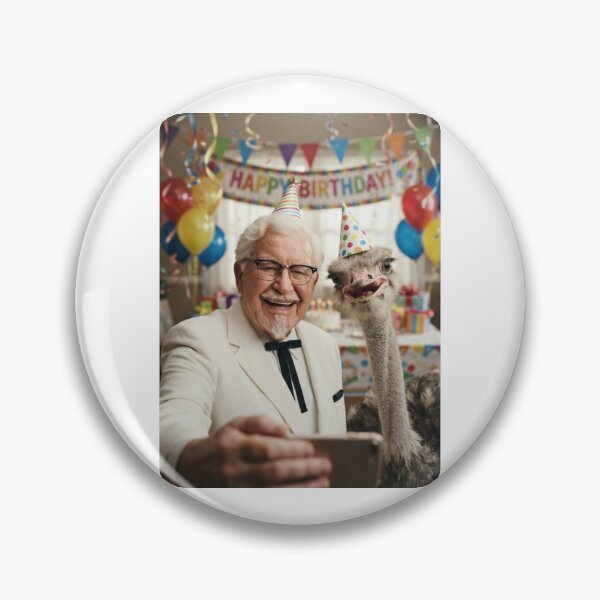 Item preview, Colonel sanders selfie ostrich ostrichs birthday cake memes happy Funny prank meme gift weird  designed and sold by CheeseBlueprint.