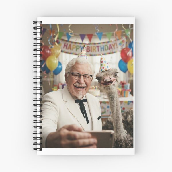 Item preview, Colonel sanders selfie ostrich ostrichs birthday cake memes happy Funny prank meme gift weird  designed and sold by CheeseBlueprint.