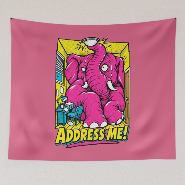 Item preview, Elephant in the Office – Address Me! – Work Humor Pop Art designed and sold by KungPowUnicorn.