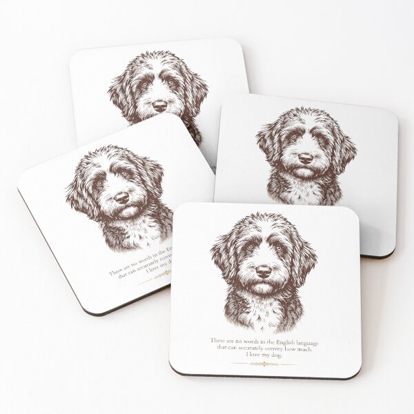 Item preview, Bernedoodle Vintage Portrait Dog Love Quote designed and sold by WaggingTailsCo.