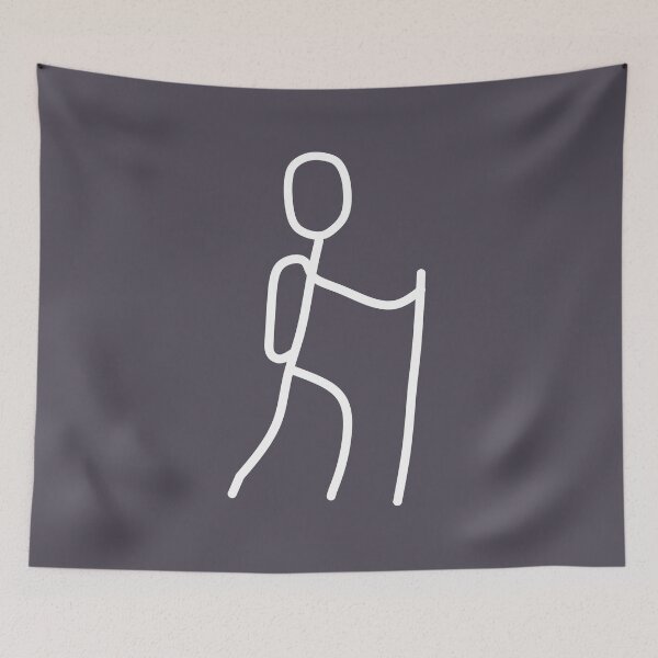 Item preview, Hiking simple sketch of hiker stickman designed and sold by hitNmiss.