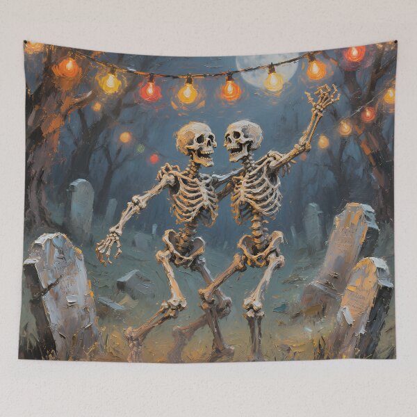 Item preview, Dancing Skeletons Under the Full Moon Halloween Gothic Party designed and sold by cr6zym1nd.