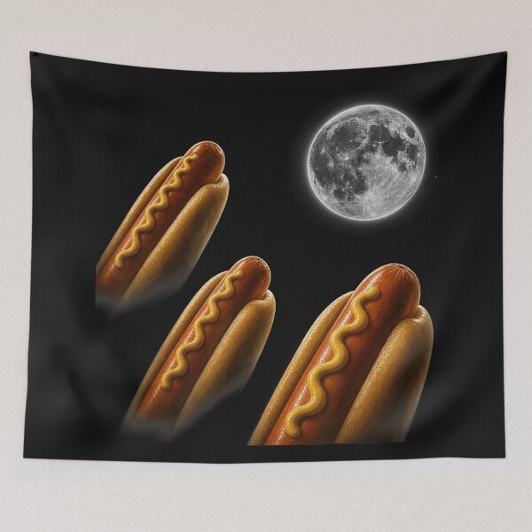 Item preview, Three Hot Dog Moon Meme Parody Funny Food Lover Humor designed and sold by BrockmeyeSB.