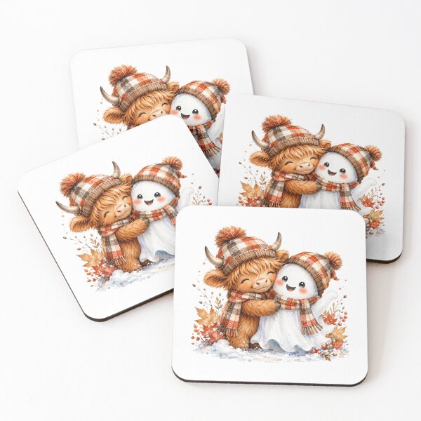 Item preview, Cute Highland Cow Scarecrow and Ghost Halloween designed and sold by Timeless Bond Designs.