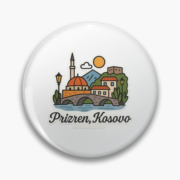 Item preview, Prizren Kosovo Stone Bridge And Mosque Travel Art designed and sold by riyao-rourke.