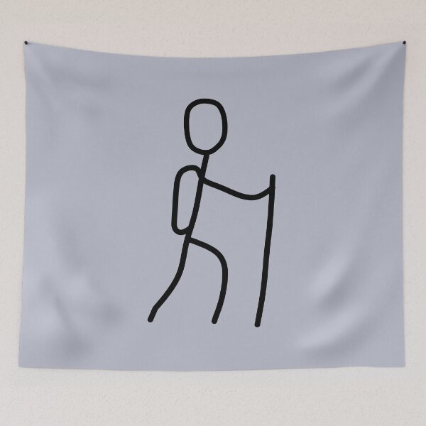 Item preview, Hiking simple sketch of stickman designed and sold by hitNmiss.