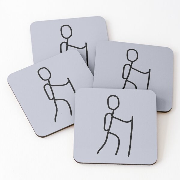 Item preview, Hiking simple sketch of stickman designed and sold by hitNmiss.