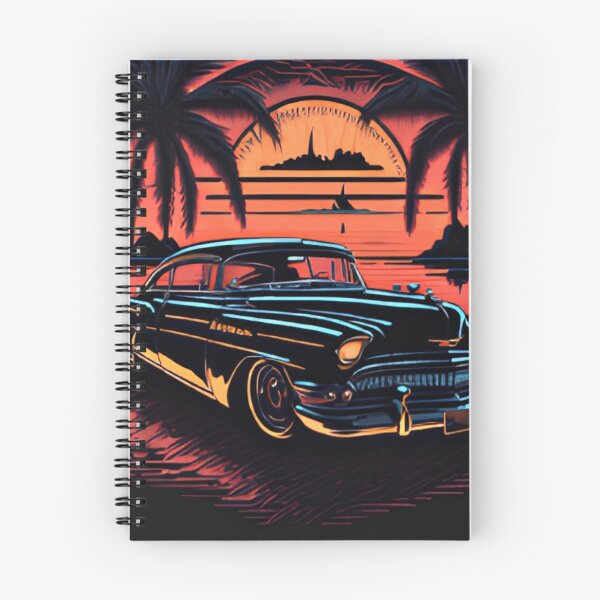 Item preview, Retro Synthwave 50s Classic Car Tropical Sunset Art designed and sold by LuxocaDesigns24.