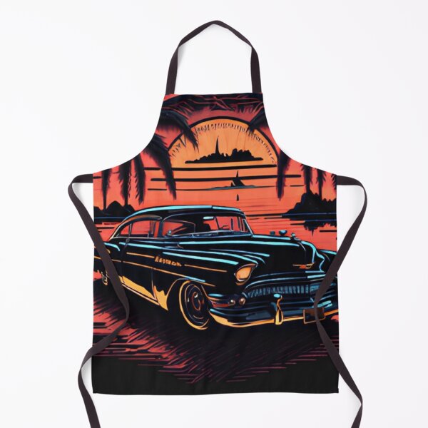 Item preview, Retro Synthwave 50s Classic Car Tropical Sunset Art designed and sold by LuxocaDesigns24.