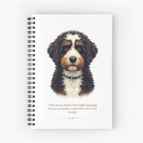 Item preview, Bernedoodle Color Portrait Dog Love Quote designed and sold by WaggingTailsCo.