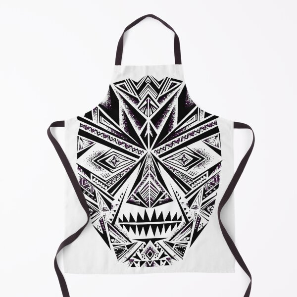 Item preview, Symmetrical Tribal Mask - Black Geometric Streetwear Art designed and sold by VYBE DARK Studio.