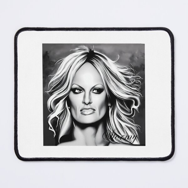 Item preview, Stormy Daniels Black And White Airbrush Portrait With Stormy Signature designed and sold by axlmc-mullen.