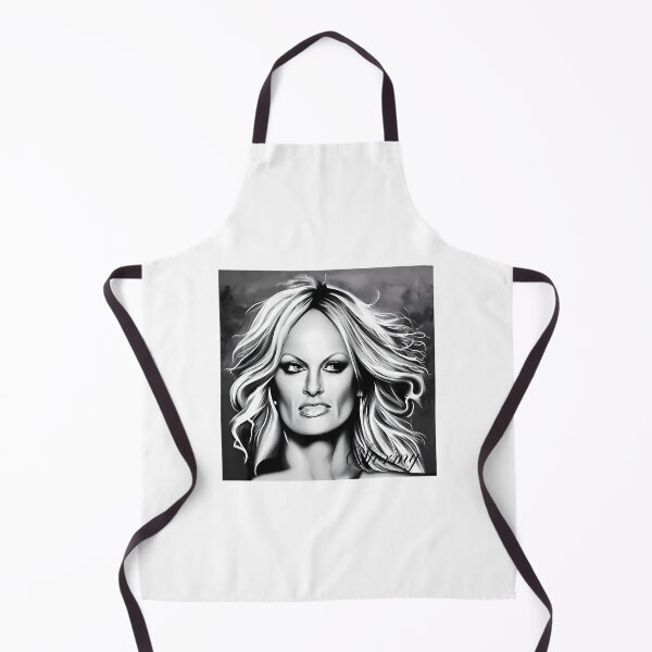 Aperçu de l'œuvre Portrait en noir et blanc de Stormy Daniels à l'aérographe, avec sa signature. créée et vendue par axlmc-mullen.
