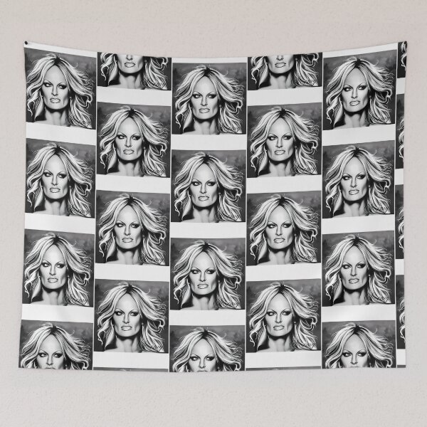 Item preview, Stormy Daniels Black And White Airbrush Portrait With Stormy Signature designed and sold by axlmc-mullen.