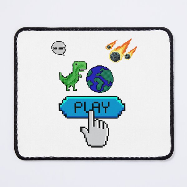 Item preview, Pixel Dinosaur Extinction Play Button - Oh Shit Gamer Meme designed and sold by Sem34.