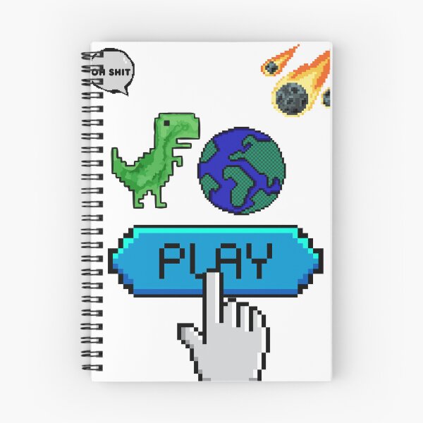Item preview, Pixel Dinosaur Extinction Play Button - Oh Shit Gamer Meme designed and sold by Sem34.