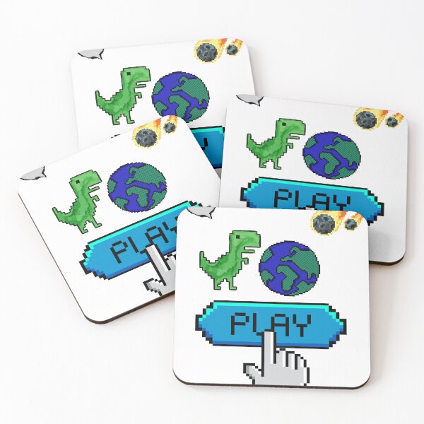 Item preview, Pixel Dinosaur Extinction Play Button - Oh Shit Gamer Meme designed and sold by Sem34.