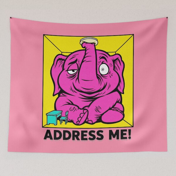 Item preview, Elephant in the Room – Address Me! – Pop Art Idiom Humor designed and sold by KungPowUnicorn.