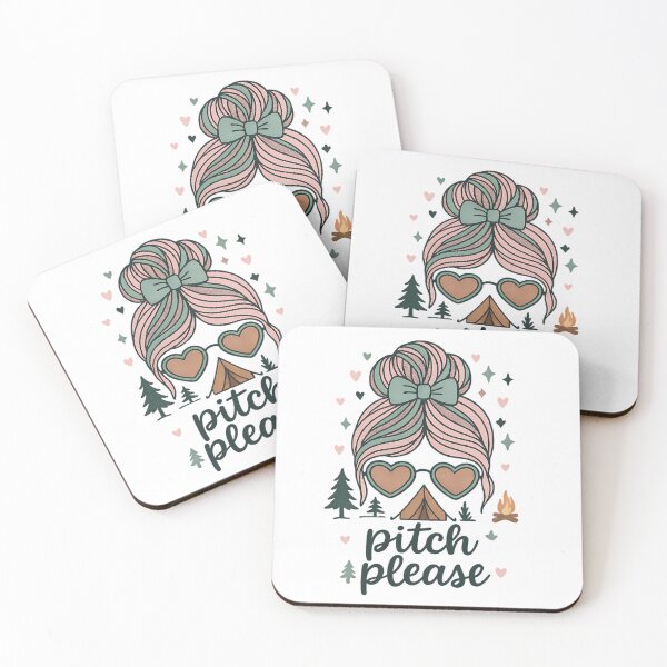 Item preview, Pitch Please Funny Camping T-Shirt  Cute Messy Bun Campfire Tent Tee For Women designed and sold by janyah-nair.