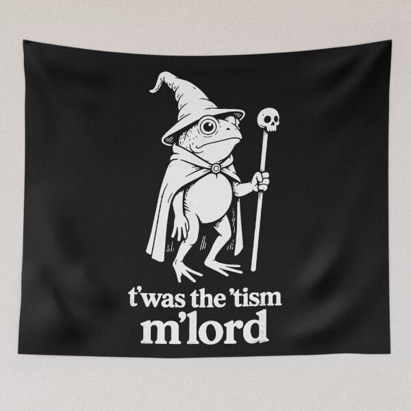 Item preview, T'was The 'Tism M'Lord Autism Neurodiversity Frog Wizard designed and sold by BrockmeyeSB.