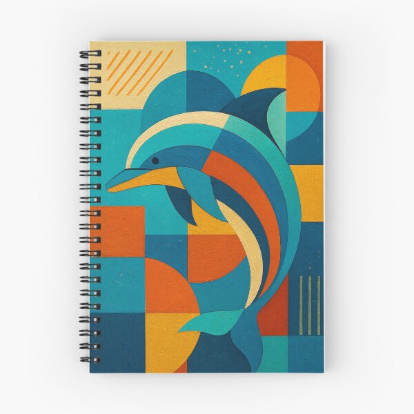 Item preview, Colourful Cubist Dolphin Illustration designed and sold by GalleryKauffeld.