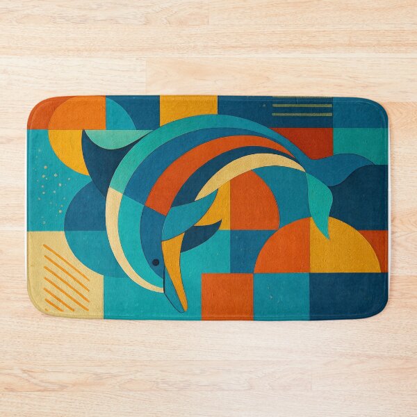 Item preview, Colourful Cubist Dolphin Illustration designed and sold by GalleryKauffeld.