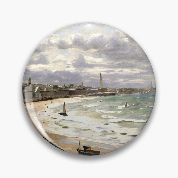 Item preview, The Beach at Sainte-Adresse: A Sunlit Impressionist Seascape designed and sold by artdesignsnow.