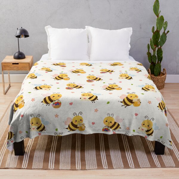 Item preview, Cute Bee Honey Seamless Pattern designed and sold by teeperfect.