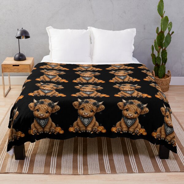 Item preview, Cute Highland Cow with Pumpkins Autumn Halloween designed and sold by Timeless Bond Designs.