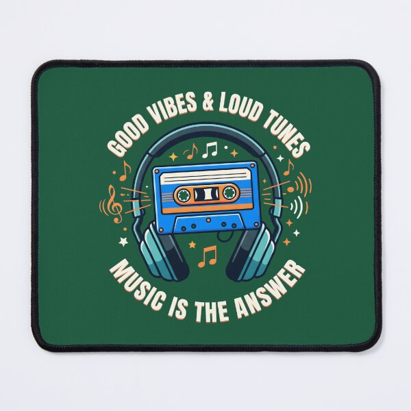 Item preview, Good Vibes & Loud Tunes Vintage Cassette Headphones Music Design designed and sold by MyHappyArtShop.