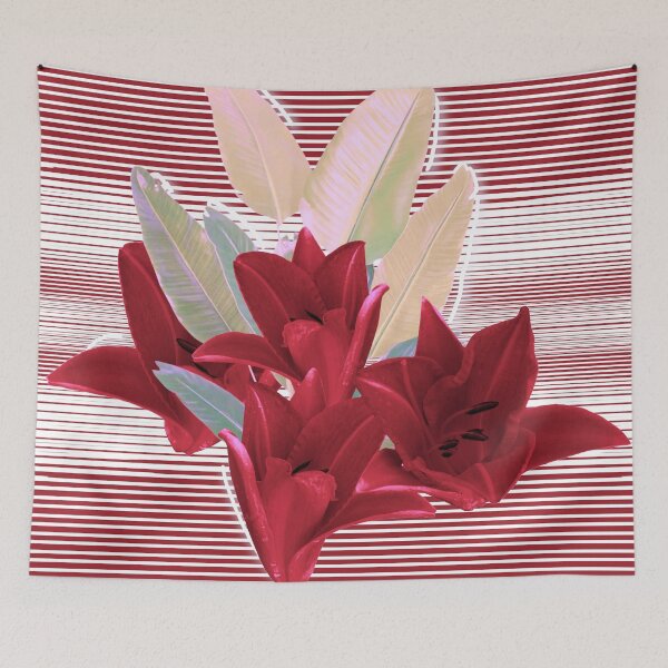 Item preview, Lily on Crimson Stripes designed and sold by Dahneray1.