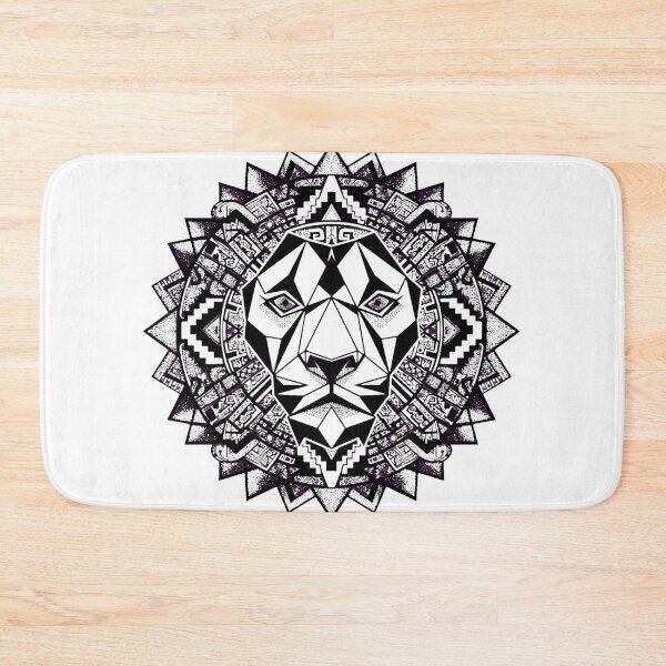 Item preview, Aztec Lion Head - Geometric Tribal King Mandala designed and sold by Clear Vibe.
