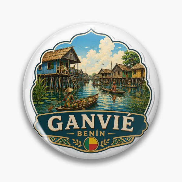 Item preview, Ganvié Benin – Stilt Village, Canoes & West African Travel Art designed and sold by ChicClicker.