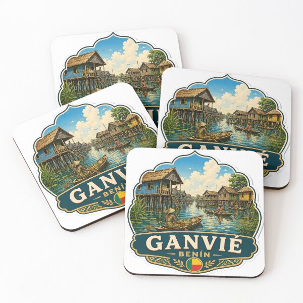 Item preview, Ganvié Benin – Stilt Village, Canoes & West African Travel Art designed and sold by ChicClicker.