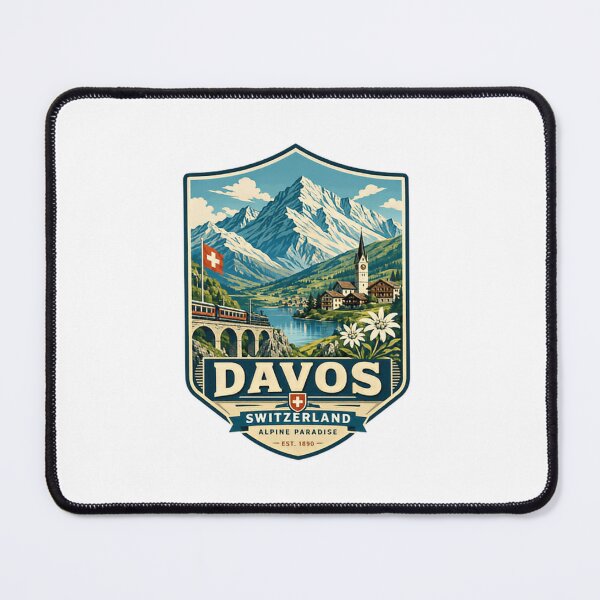 Item preview, Davos Switzerland Alpine Paradise Est. 1890 Mountain Travel Souvenir designed and sold by Simsimah26Parks.