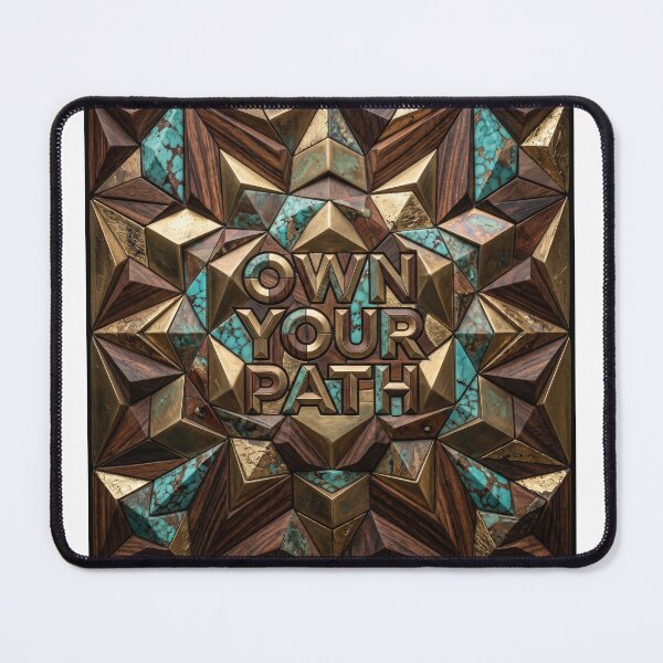 Item preview, Own Your Path: Geometric inlaid artwork with turquoise and wood designed and sold by iTzTreS.