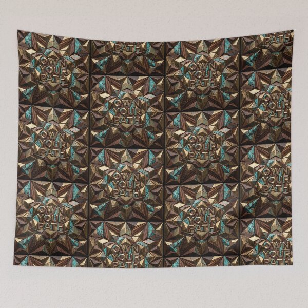 Item preview, Own Your Path: Geometric inlaid artwork with turquoise and wood designed and sold by iTzTreS.