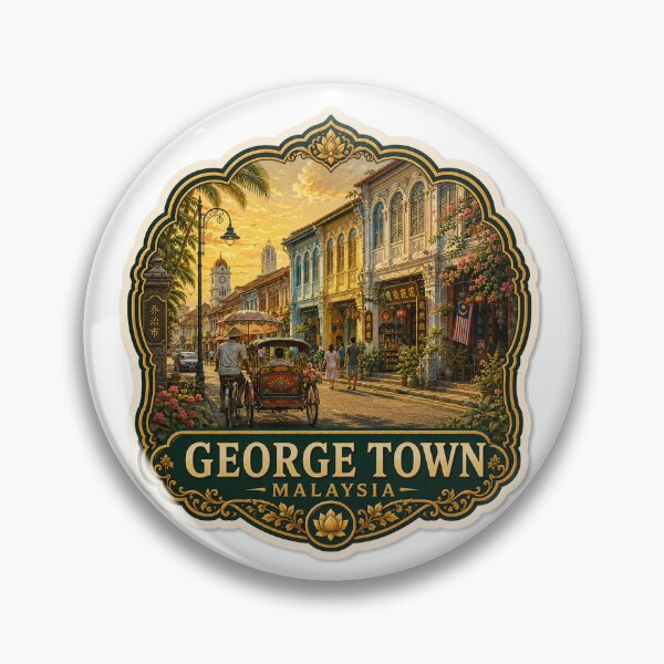 Item preview, George Town Malaysia – Heritage Streets, Shophouses & Vintage Travel Art designed and sold by ChicClicker.