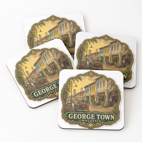 Item preview, George Town Malaysia – Heritage Streets, Shophouses & Vintage Travel Art designed and sold by ChicClicker.