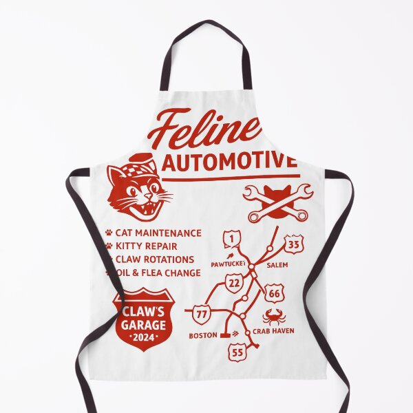 Item preview, Feline Automotive Claw's Garage Retro Poster designed and sold by Matinez Pink.