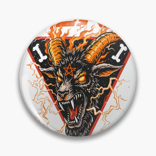 Item preview, Heavy Metal Fiery Goat Head Pentagram Poster designed and sold by Matinez Pink.