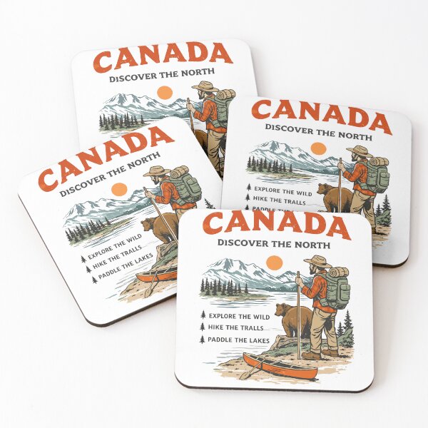 Item preview, Canada Discover The North Camping Hiker Poster designed and sold by Matinez Pink.