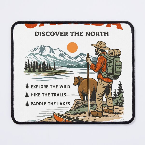 Item preview, Canada Discover The North Camping Hiker Poster designed and sold by Matinez Pink.