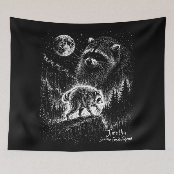 Item preview, Timothy Seattle Feral Legend Raccoon Wildlife Fan designed and sold by BrockmeyeSB.