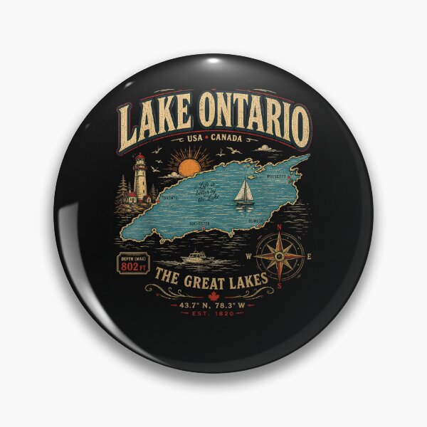Item preview, Retro Style Vintage Lake Ontario designed and sold by ArtByimamS.