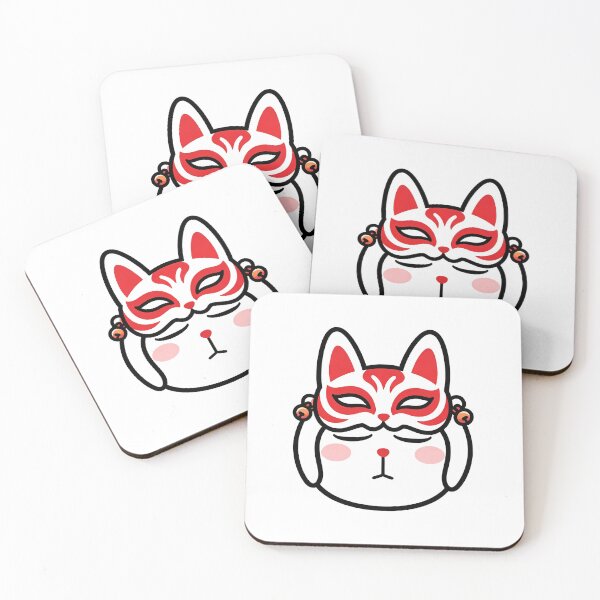 Item preview, Kitsune Fox Mask Bunny Cute Sticker designed and sold by saiwao.