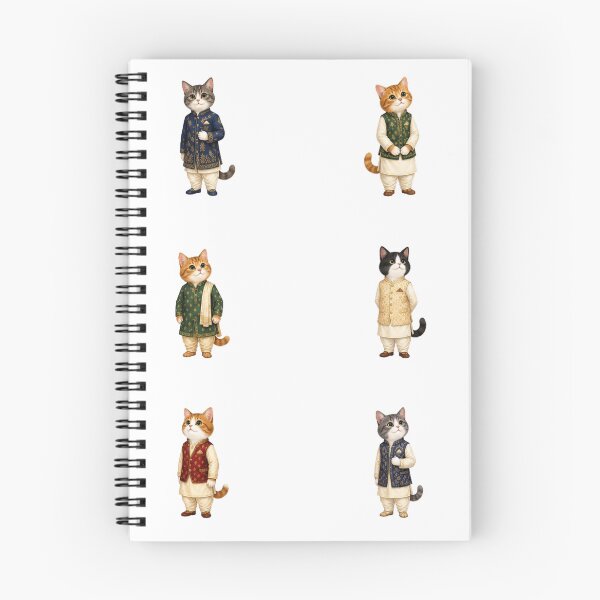 Item preview, Cute Cats in Indian Sherwani Sticker Sheet Festive Wedding Cat Illustration designed and sold by Rehnair.