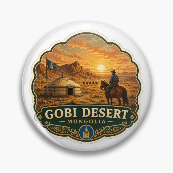 Item preview, Gobi Desert Mongolia – Nomadic Yurt, Horsemen & Desert Travel Art designed and sold by ChicClicker.