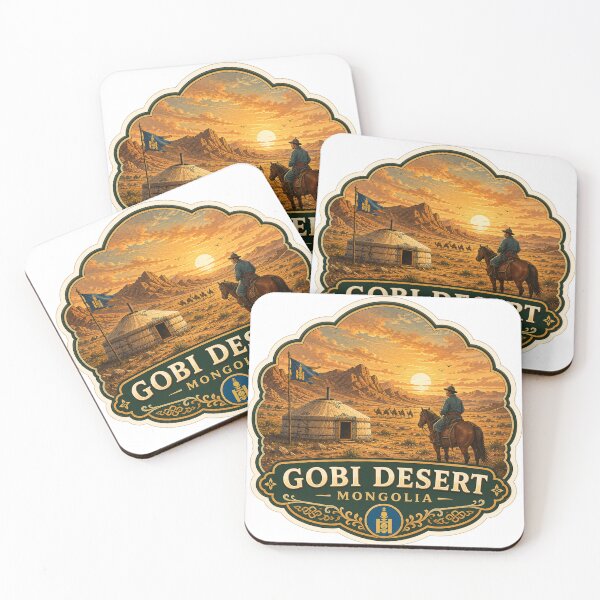 Item preview, Gobi Desert Mongolia – Nomadic Yurt, Horsemen & Desert Travel Art designed and sold by ChicClicker.
